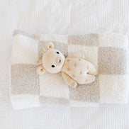 love + wild Oat Checkered Plush Blanket