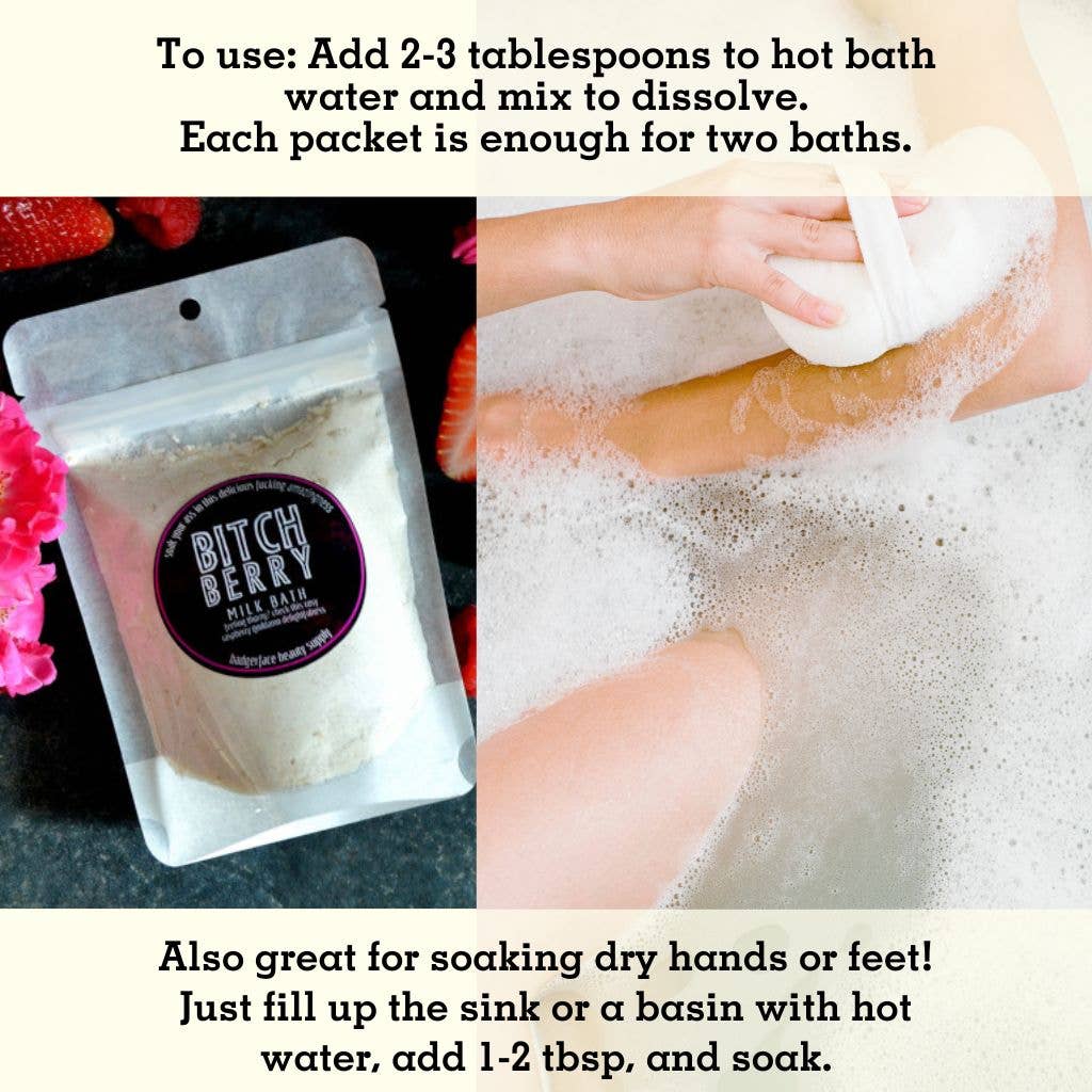 Badgerface Raspberry Rose Milk Bath. Novelty Bath Products.