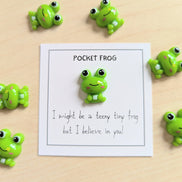 UNLIFTED INK Pocket Frog Encouragement Card with Mini Figurine