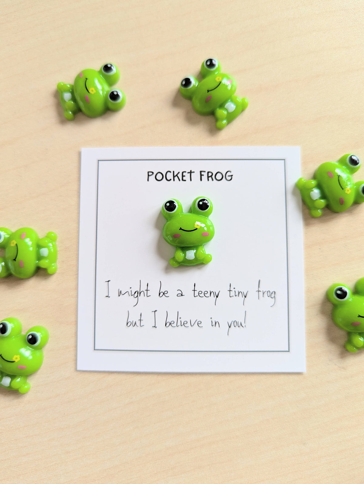 UNLIFTED INK Pocket Frog Encouragement Card with Mini Figurine