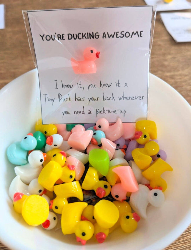 UNLIFTED INK Ducking Awesome Card & Duck Figurine with Message Option