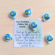 UNLIFTED INK Mini Gratitude Card with world Figurine - Appreciation Gift