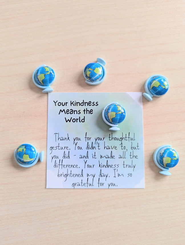 UNLIFTED INK Mini Gratitude Card with world Figurine - Appreciation Gift