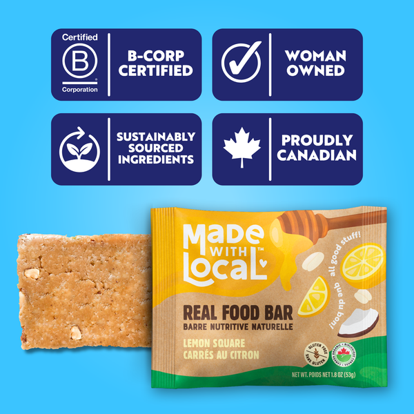 MADE WITH LOCAL Lemon Square | Organic Real Food Bar