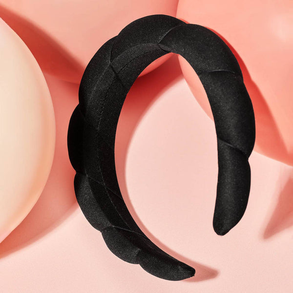 KITSCH Recycled Fabric Puffy Headband 1pc- Black