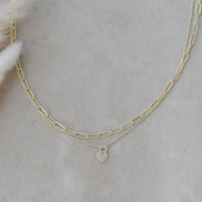 GLEE DOUBLE LAYERED PAPERCLIP NECKLACE