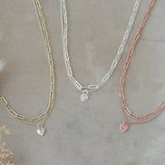 GLEE DOUBLE LAYERED PAPERCLIP NECKLACE