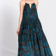 THE KORNER PEACOCK HALTER DRESS