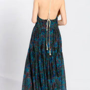 THE KORNER PEACOCK HALTER DRESS