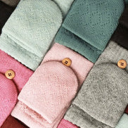 FASHION CITY SOLID KNIT CONVERTIBLE FINGERLESS MITTENS