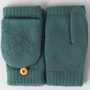 FASHION CITY SOLID KNIT CONVERTIBLE FINGERLESS MITTENS