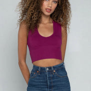 C'EST MOI BAMBOO DEEP V NECK RIB BRALETTE