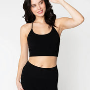 C'EST MOI BAMBOO RIBBED CROSS BACK TANK