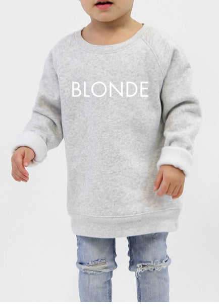 BRUNETTE THE LABEL KIDS BLONDE CREW CORE SWEATER