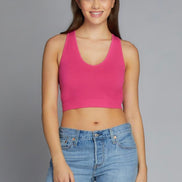 C'EST MOI BAMBOO DEEP V NECK RIB BRALETTE