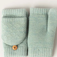 FASHION CITY SOLID KNIT CONVERTIBLE FINGERLESS MITTENS