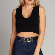 C'EST MOI BAMBOO DEEP V NECK RIB BRALETTE