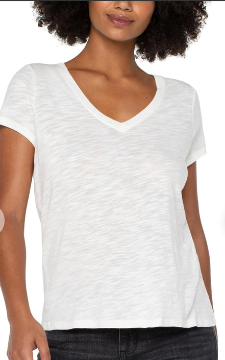 LIVERPOOL *V NECK SLIM FIT SLUB TEE
