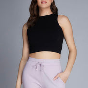 C'EST MOI BAMBOO RIB HIGH NECK TANK TOP