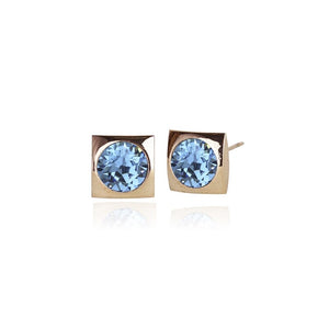 FAB CLASSIC SQUARE SWAROVSKI STUD EARRINGS