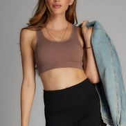 C'EST MOI BAMBOO BACK V RIBBED BRALETTE