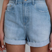 LEZ A LEZ BRAIDED BELT DENIM SHORT