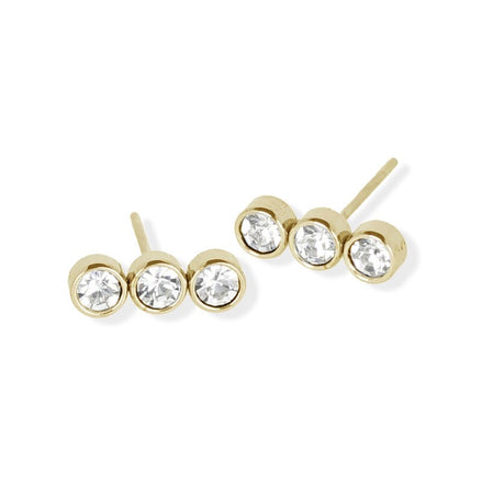 FAB LINEAR TRIPLE CRYSTAL EARRING