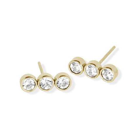 FAB LINEAR TRIPLE CRYSTAL EARRING