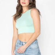 C'EST MOI BAMBOO HIGH NECK CROP TOP-SMOOTH
