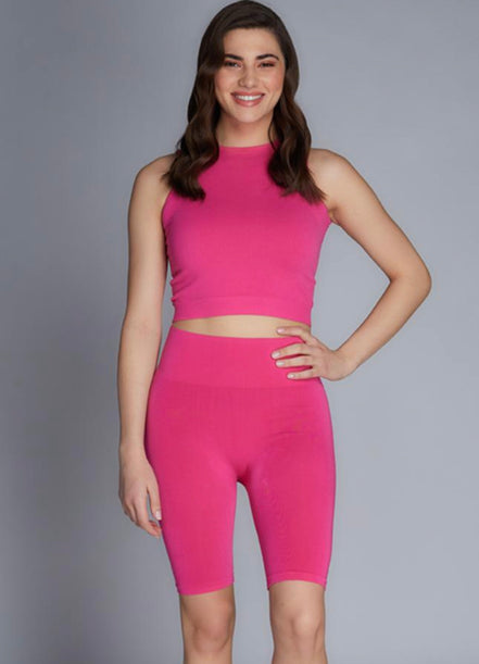 C'EST MOI BAMBOO RIB HIGHWAISTED BIKE SHORTS