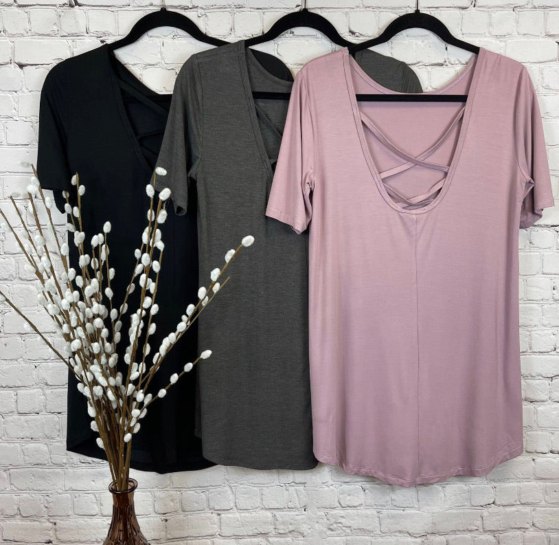 SABA & CO LOW BACK CRISS CROSS TUNIC