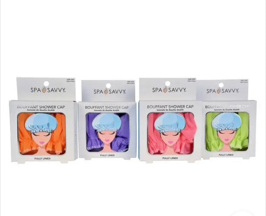 FULLY LINED BOUFFANT SHOWER CAP SPA SAVVY