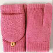 FASHION CITY SOLID KNIT CONVERTIBLE FINGERLESS MITTENS
