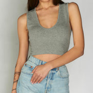 C'EST MOI BAMBOO DEEP V NECK RIB BRALETTE