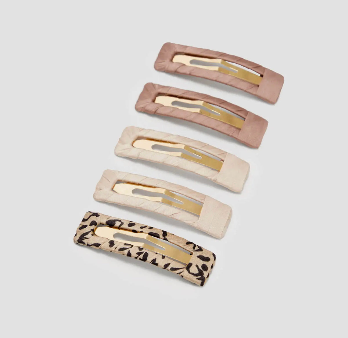 KITSCH SATIN WRAPPED SNAP CLIP 5PC