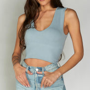 C'EST MOI BAMBOO DEEP V NECK RIB BRALETTE