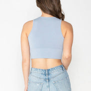 C'EST MOI BAMBOO HIGH NECK CROP TOP-SMOOTH