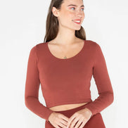 C'EST MOI BAMBOO L/S CROP SCOOP NECK TOP