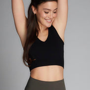 C'EST MOI BAMBOO DEEP V NECK RIB BRALETTE