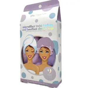 MICROFIBER TWIST TURBAN & BOUFFANT SHOWER CAP