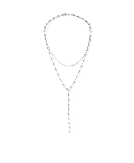 FAB RILEY OPAL DOUBLE LAYERED NECKLACE