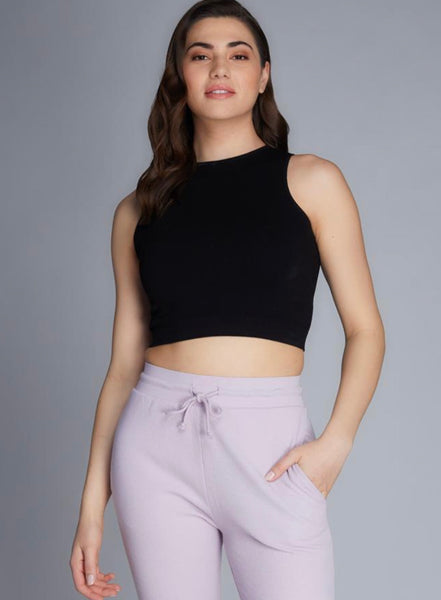 C'EST MOI BAMBOO RIB HIGH NECK TANK TOP