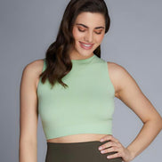 C'EST MOI BAMBOO RIB HIGH NECK TANK TOP