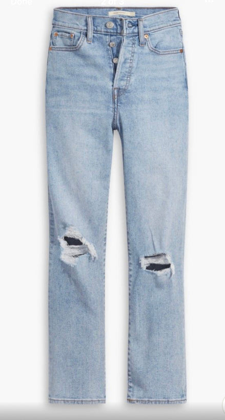 LEVIS WOMEN'S WEDGIE STRAIGHT DISTRESSED L-28