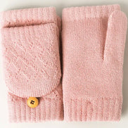 FASHION CITY SOLID KNIT CONVERTIBLE FINGERLESS MITTENS