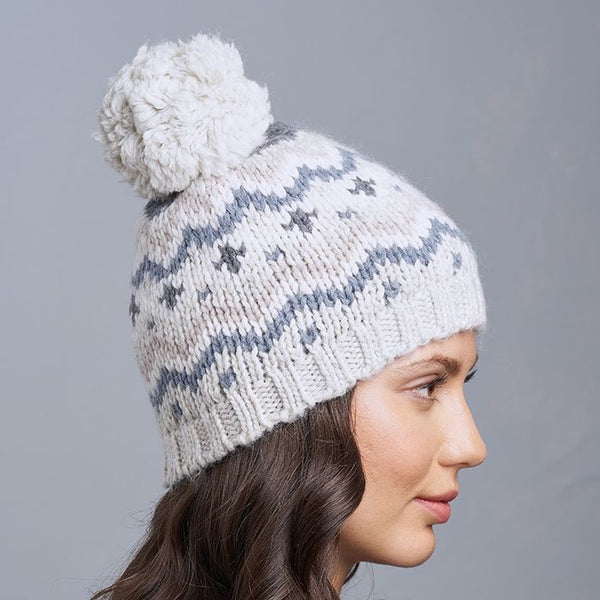 LEMON FAIRISLE HAT WITH POM