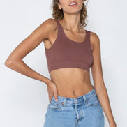 C'EST MOI BAMBOO BACK V RIBBED BRALETTE