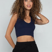 C'EST MOI BAMBOO DEEP V NECK RIB BRALETTE
