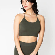 C'EST MOI BAMBOO RIBBED CROSS BACK TANK