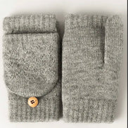 FASHION CITY SOLID KNIT CONVERTIBLE FINGERLESS MITTENS